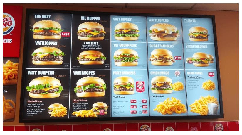Burger King Whopper Bar Menu With Price